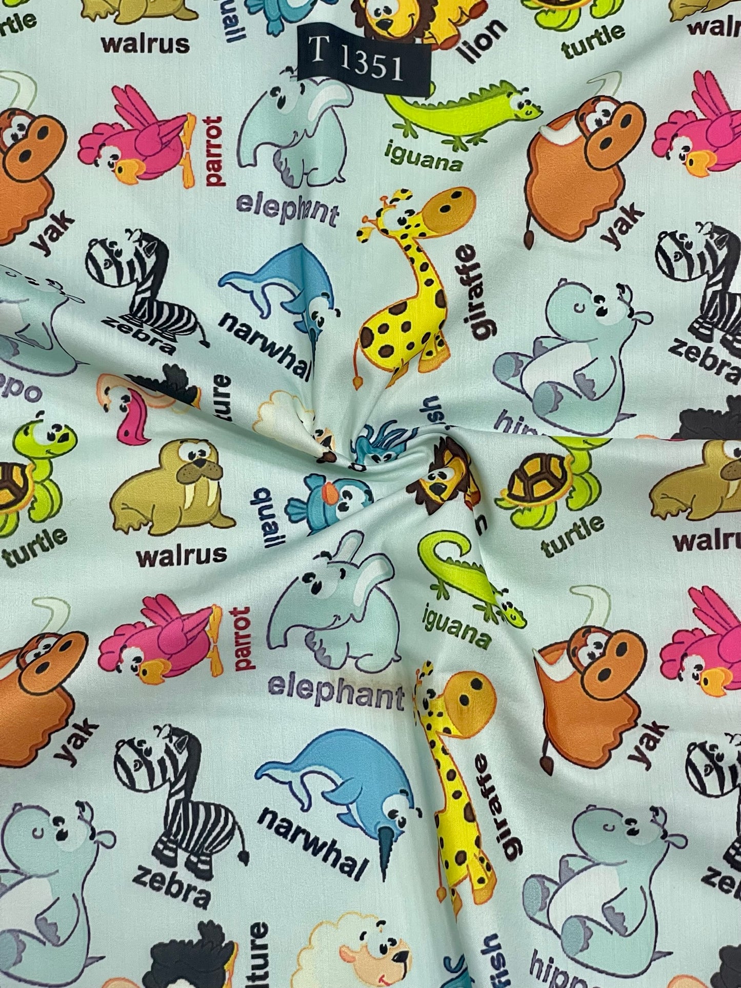 Kids Cartoon Print on Muslin