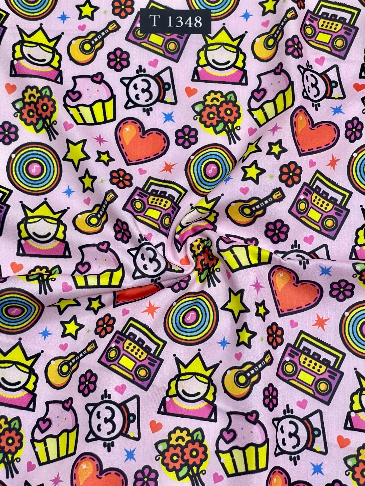 Kids Cartoon Print on Muslin