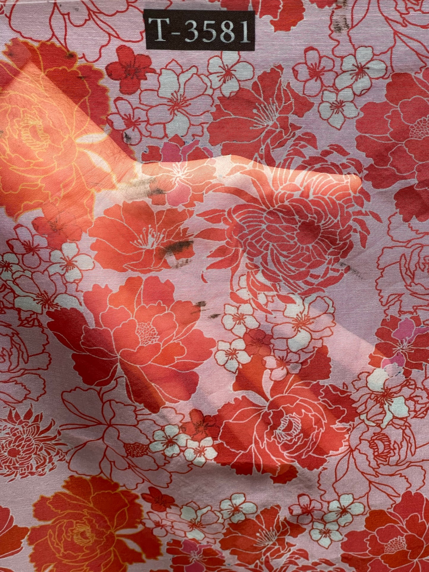 Abstract Print On Organza