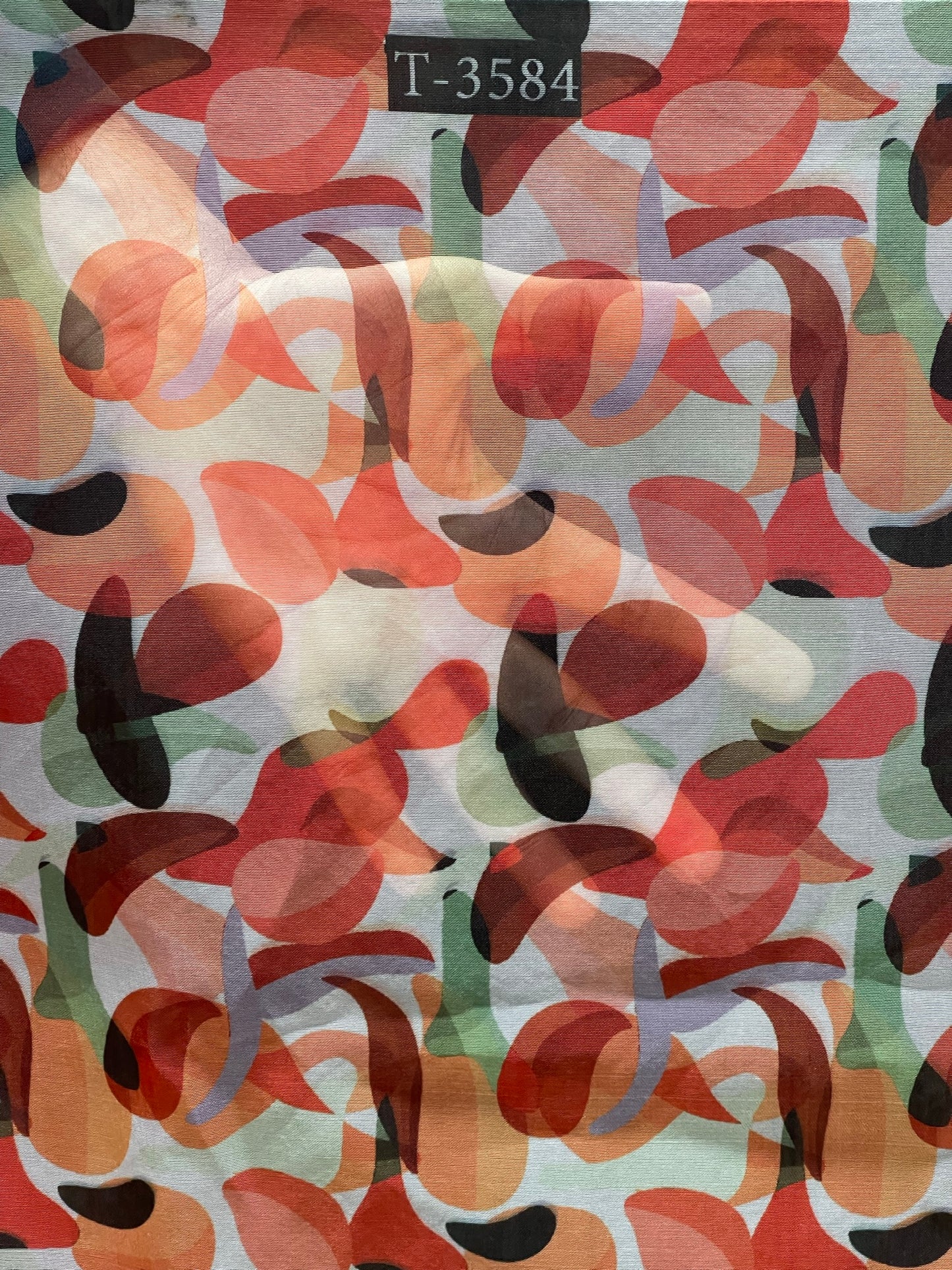 Abstract Print On Organza