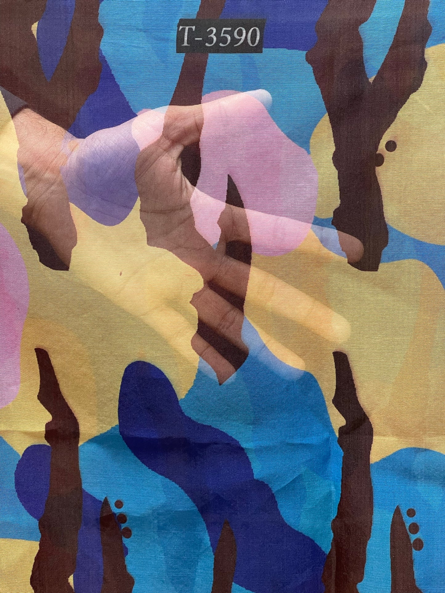 Abstract Print On Organza