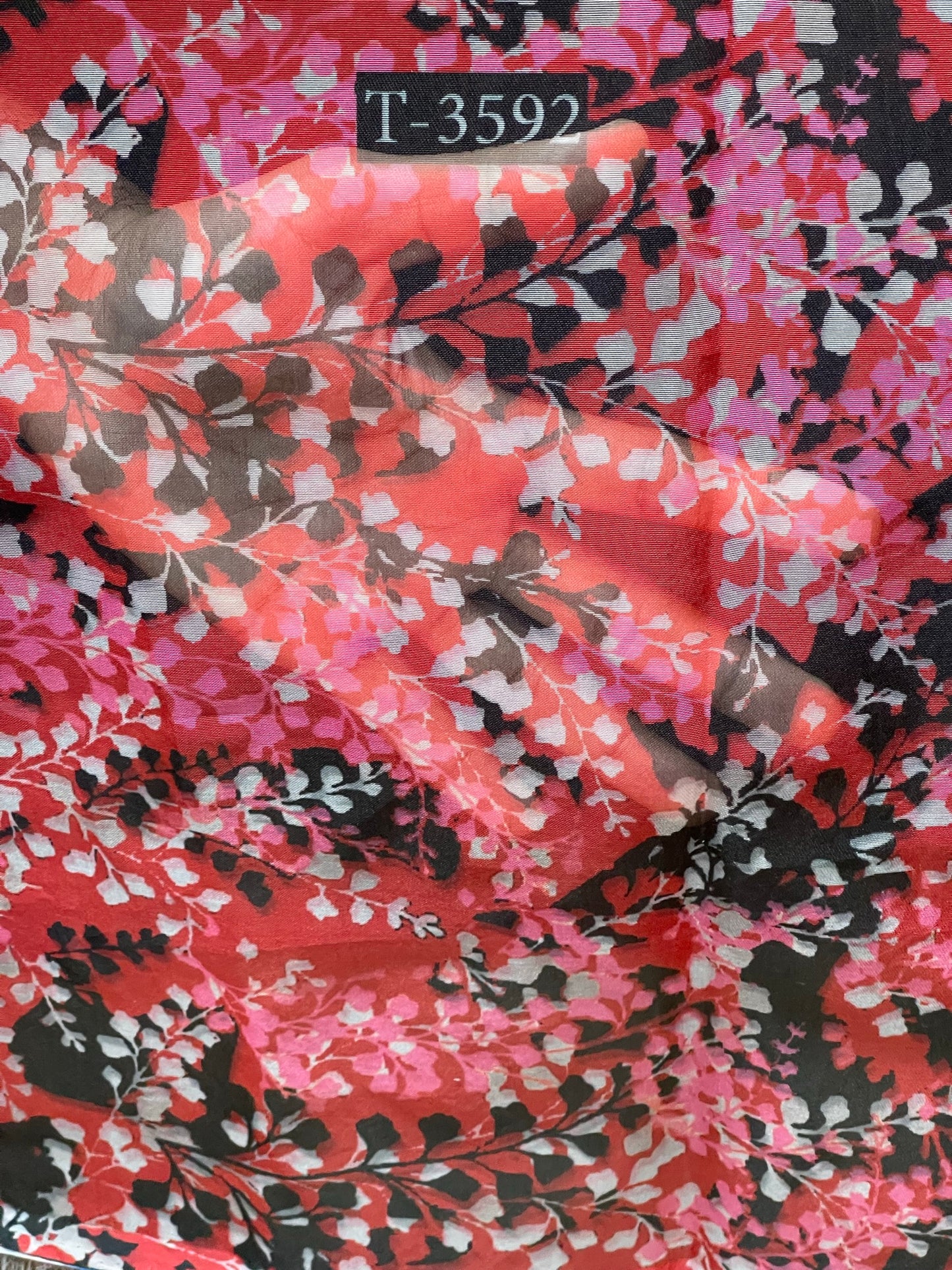 Abstract Print On Organza