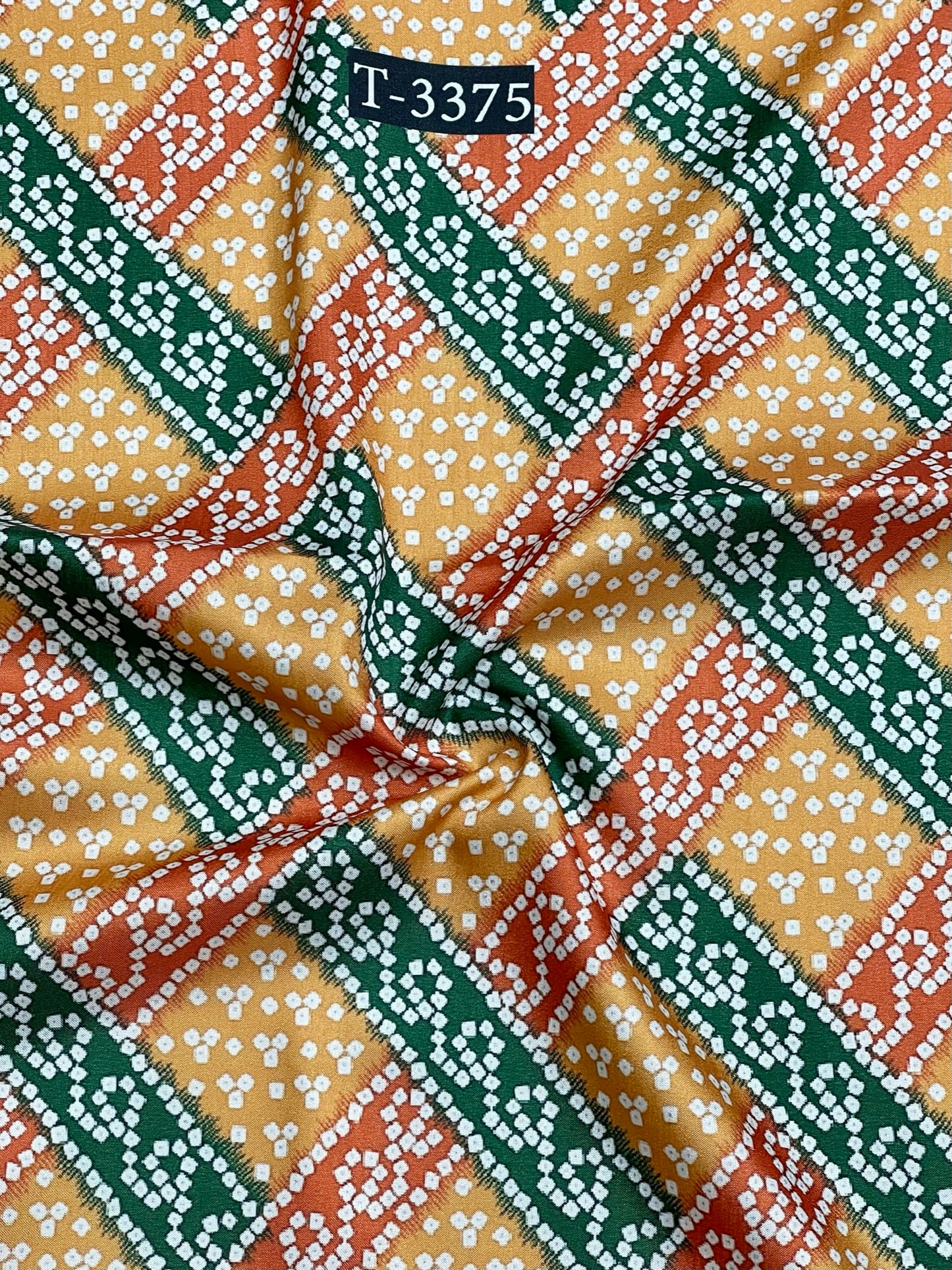 Bandhani Print On Tussar Silk