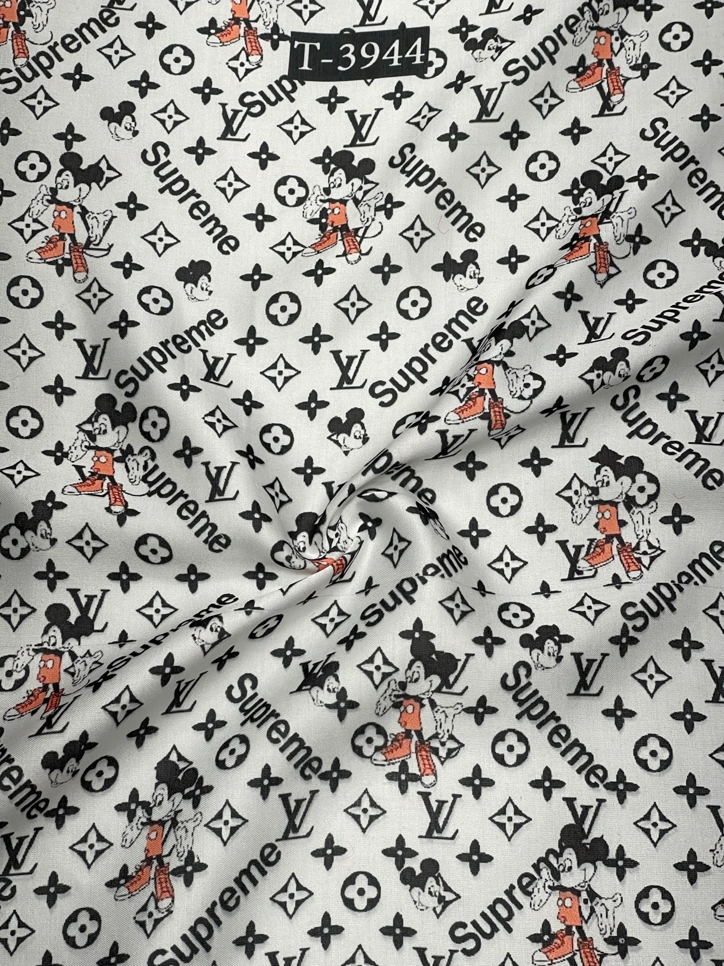 BRAND PRINTS ON SATIN