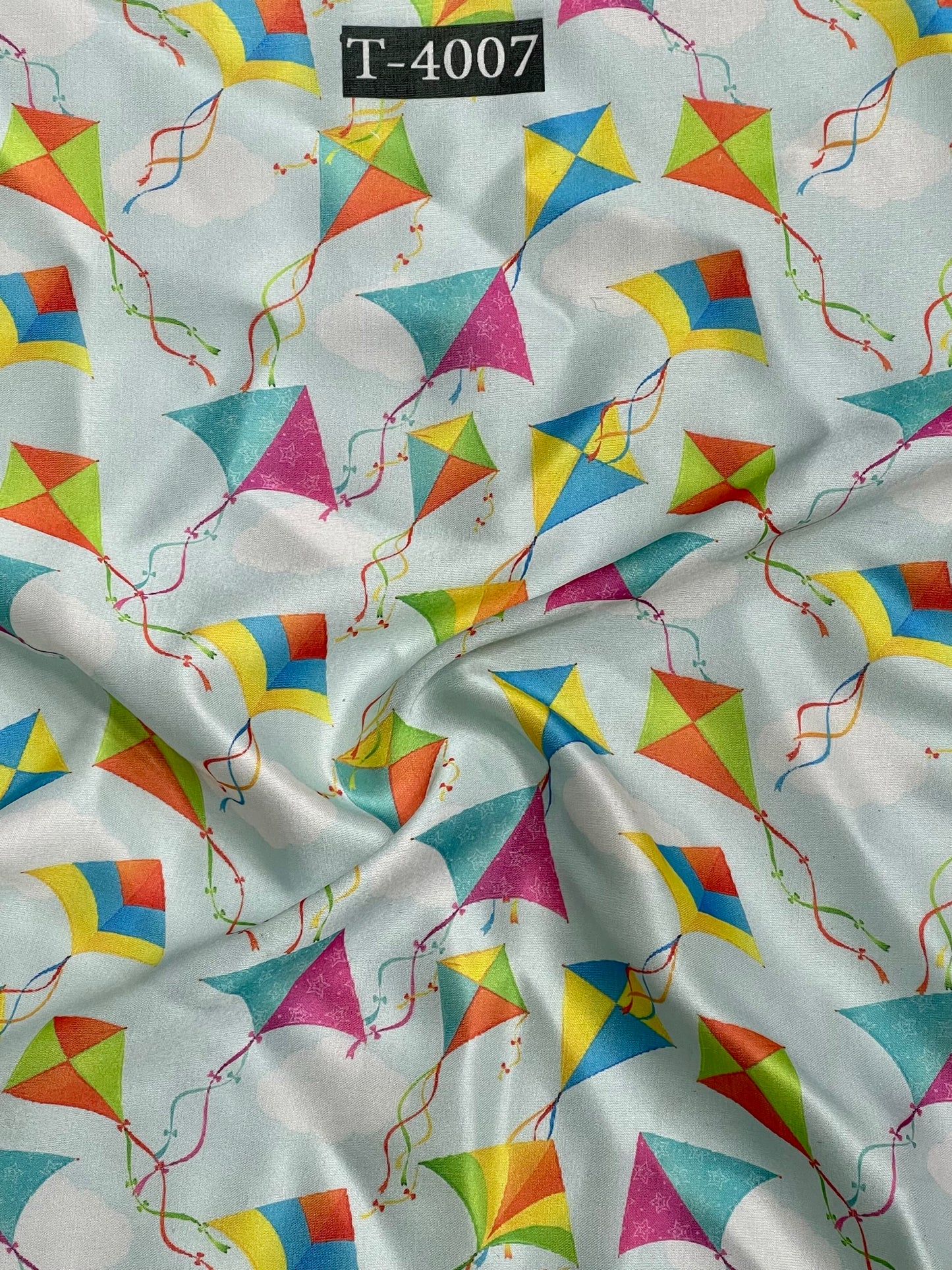 KITE PRINTS ON SATIN