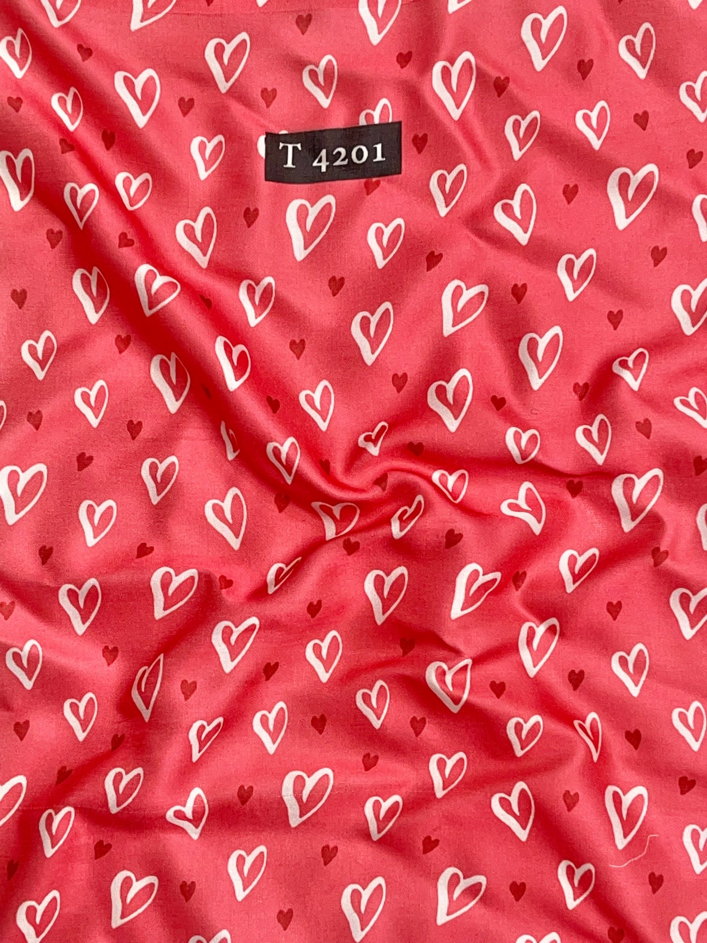 HEART PRINT ON MODAL SATIN