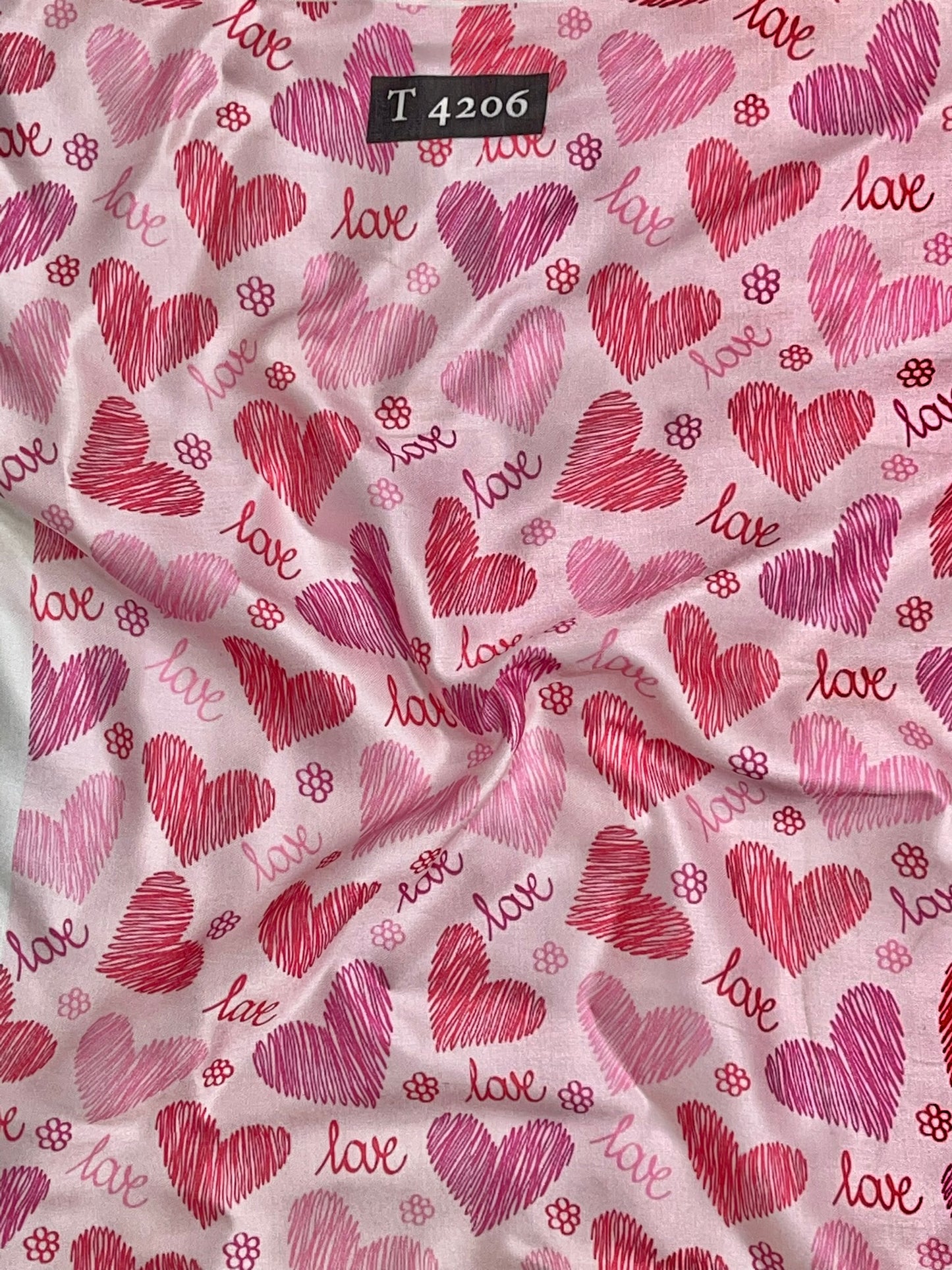 HEART PRINT ON MODAL SATIN