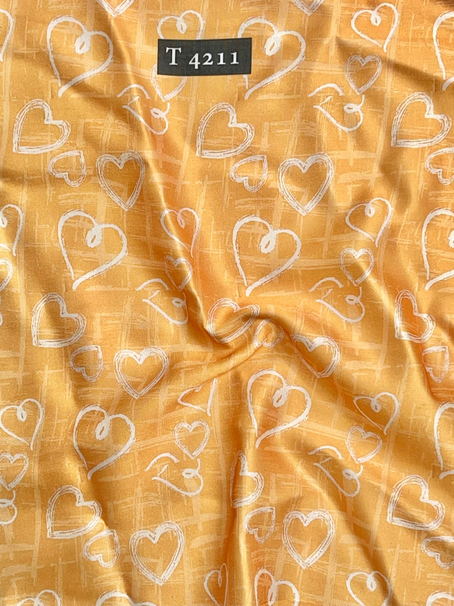 HEART PRINT ON MODAL SATIN