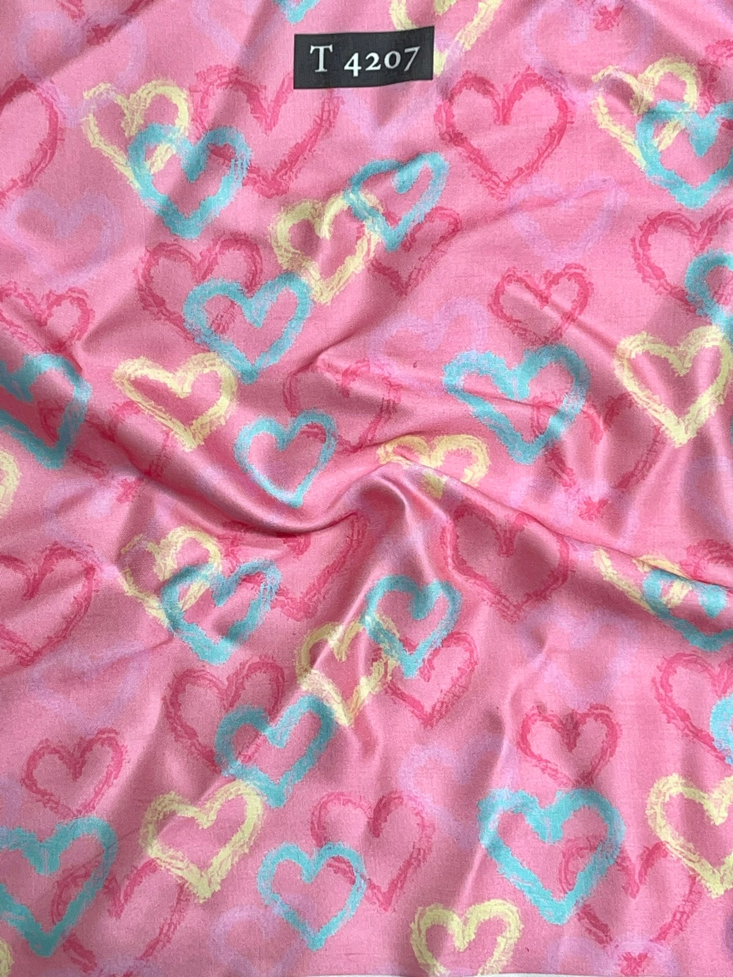 HEART PRINT ON MODAL SATIN
