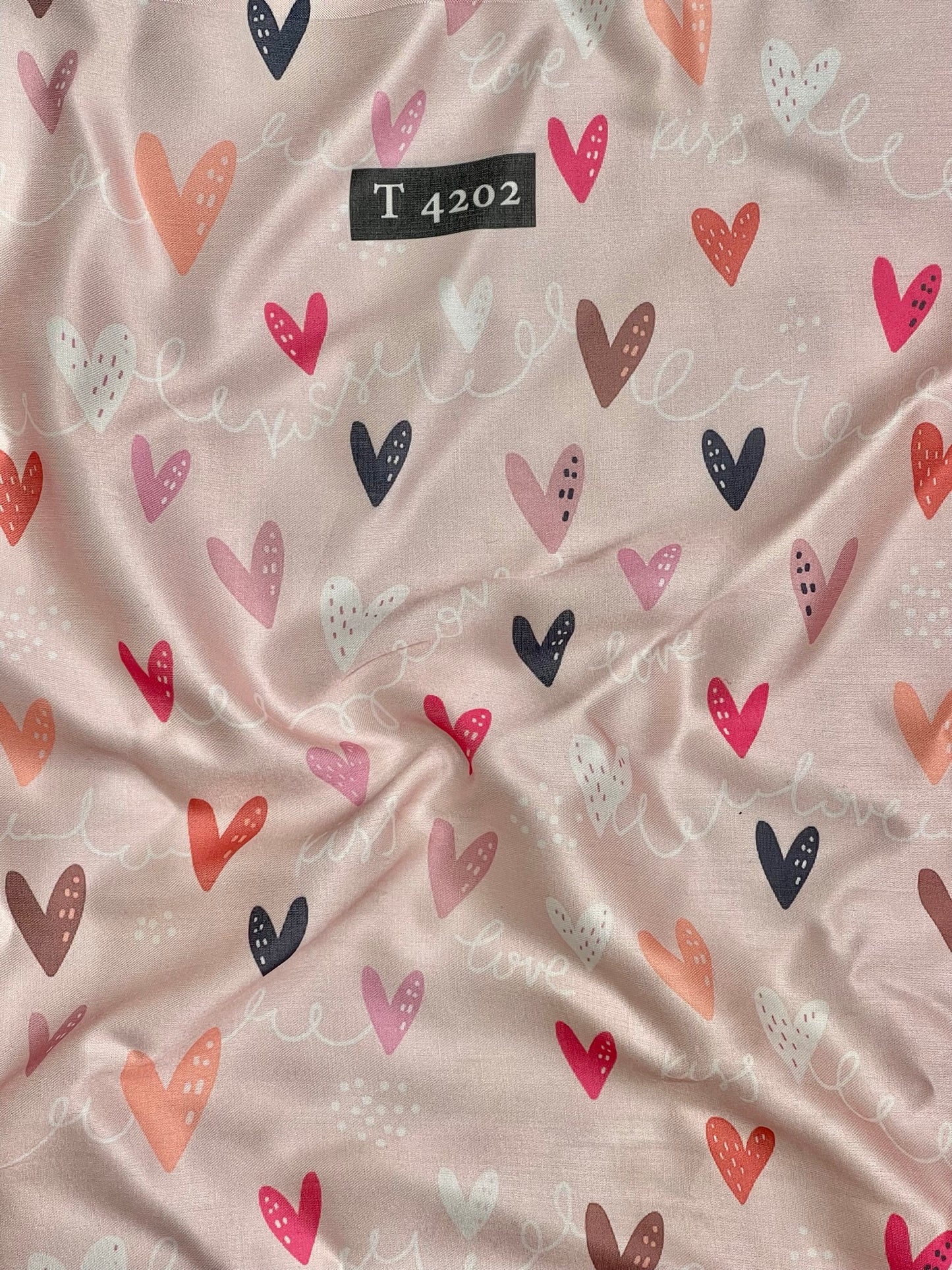 HEART PRINT ON MODAL SATIN