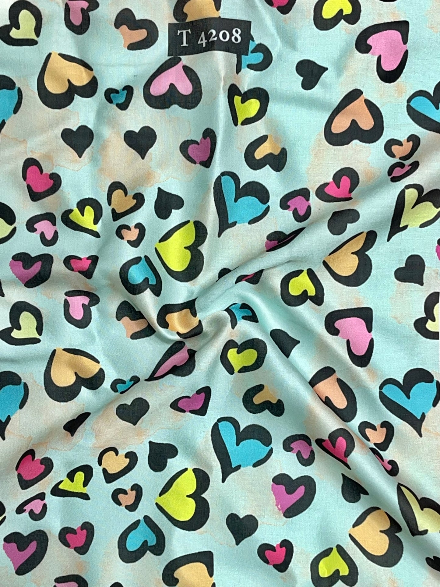 HEART PRINT ON MODAL SATIN