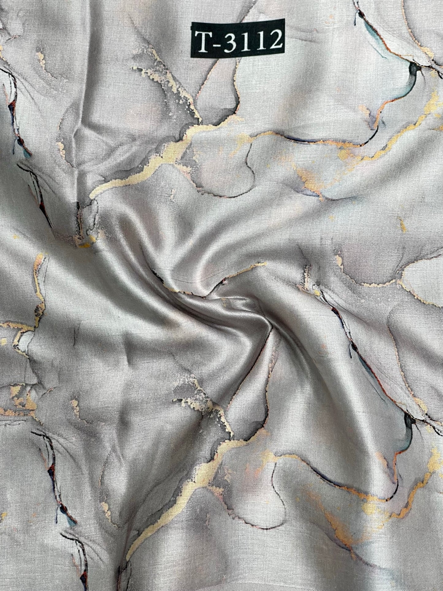 Modal Satin Marble Print