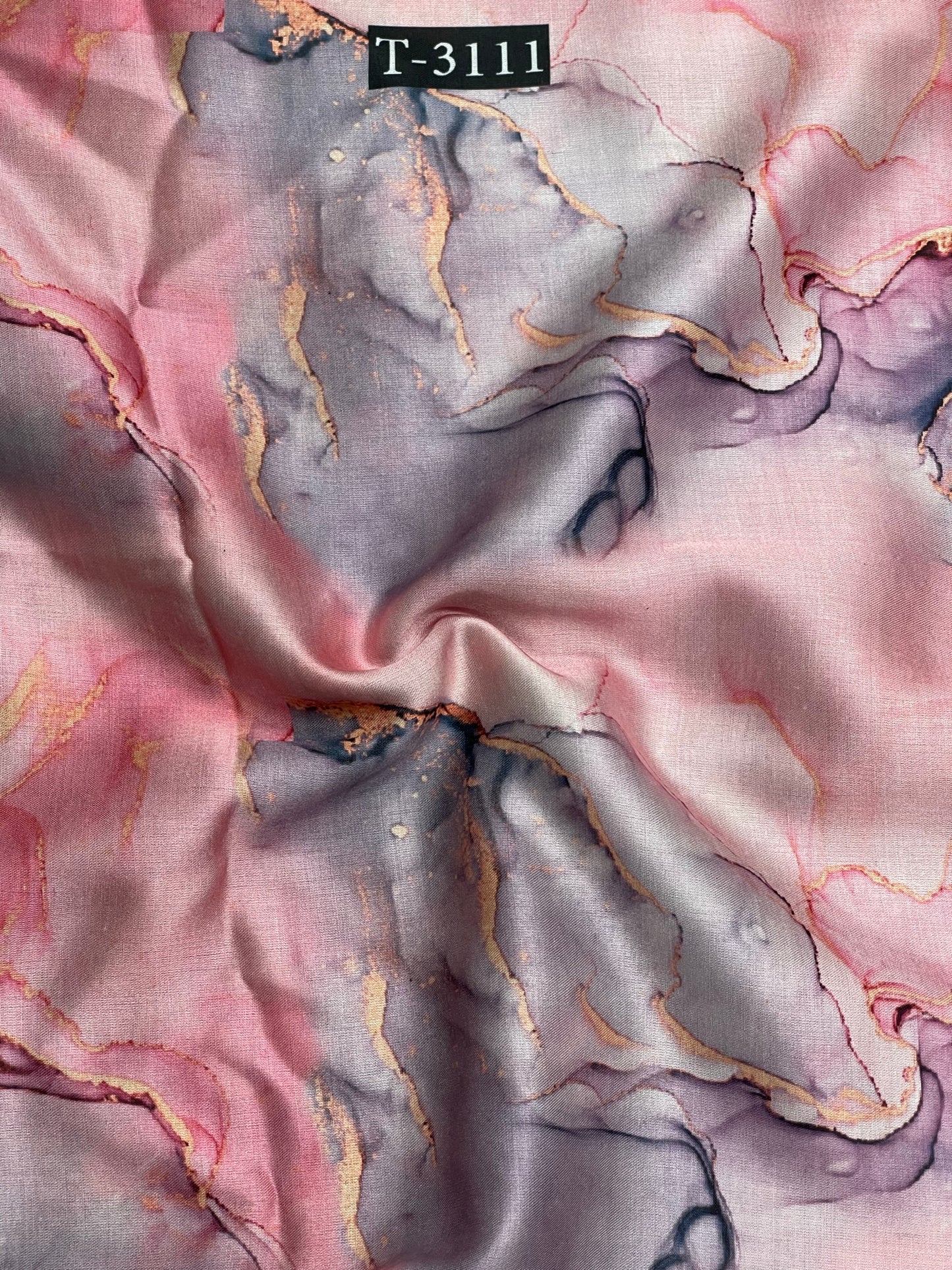 Modal Satin Marble Print
