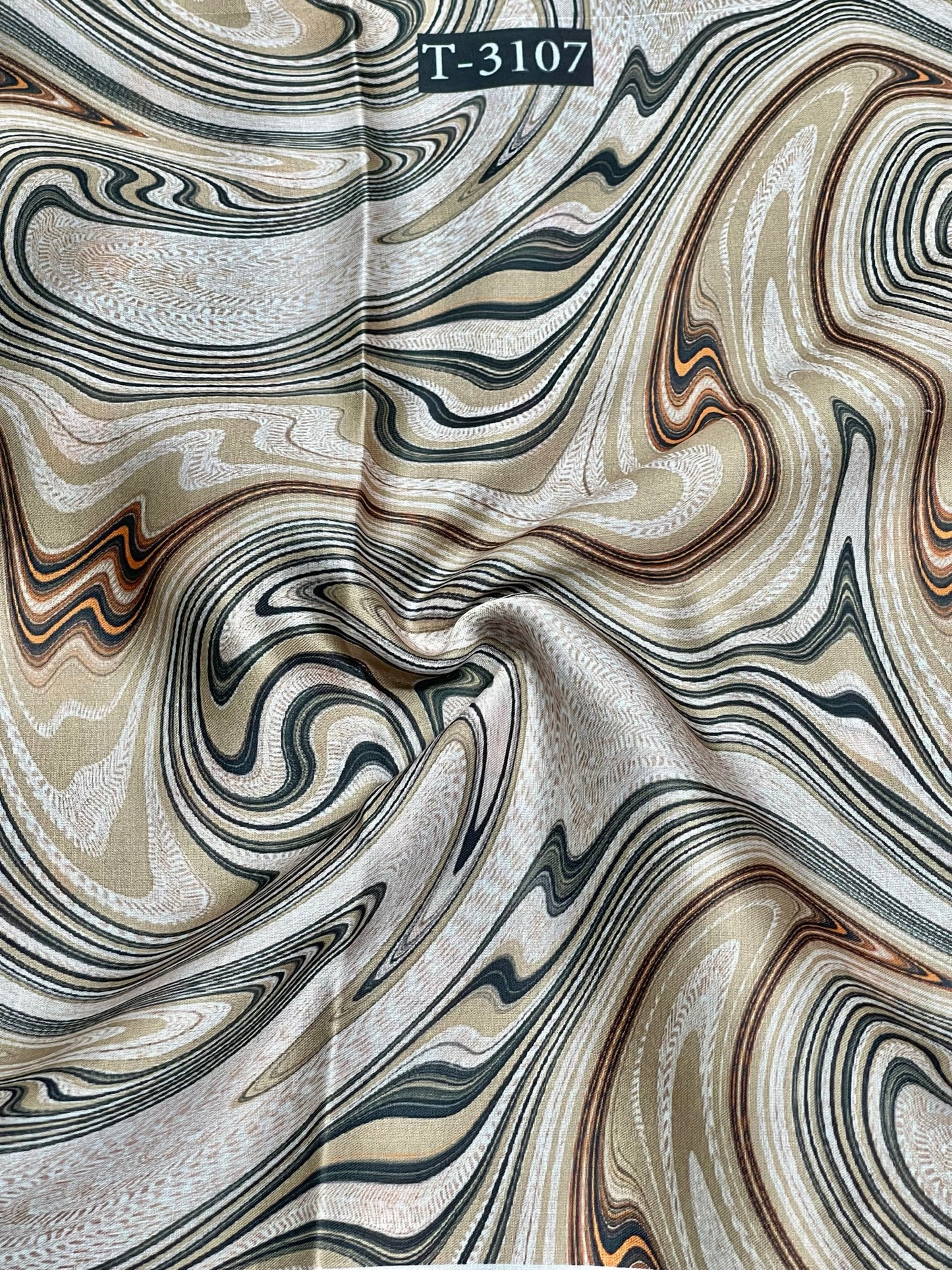 Modal Satin Marble Print
