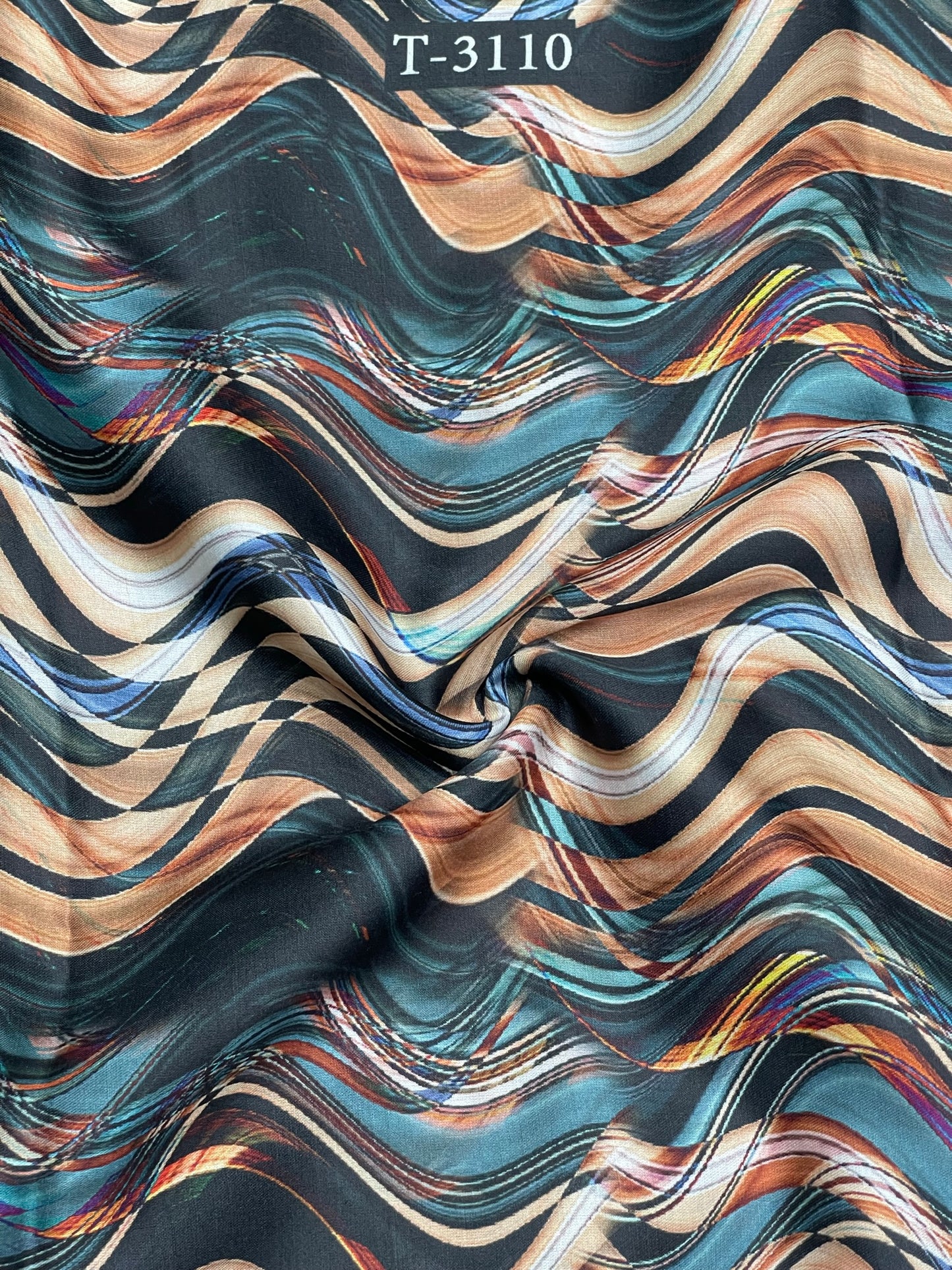 Modal Satin Marble Print