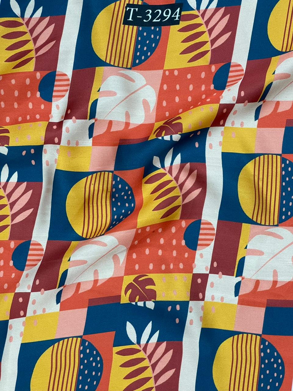 ABSTRACTS PRINT ON SATIN GEORGETTE