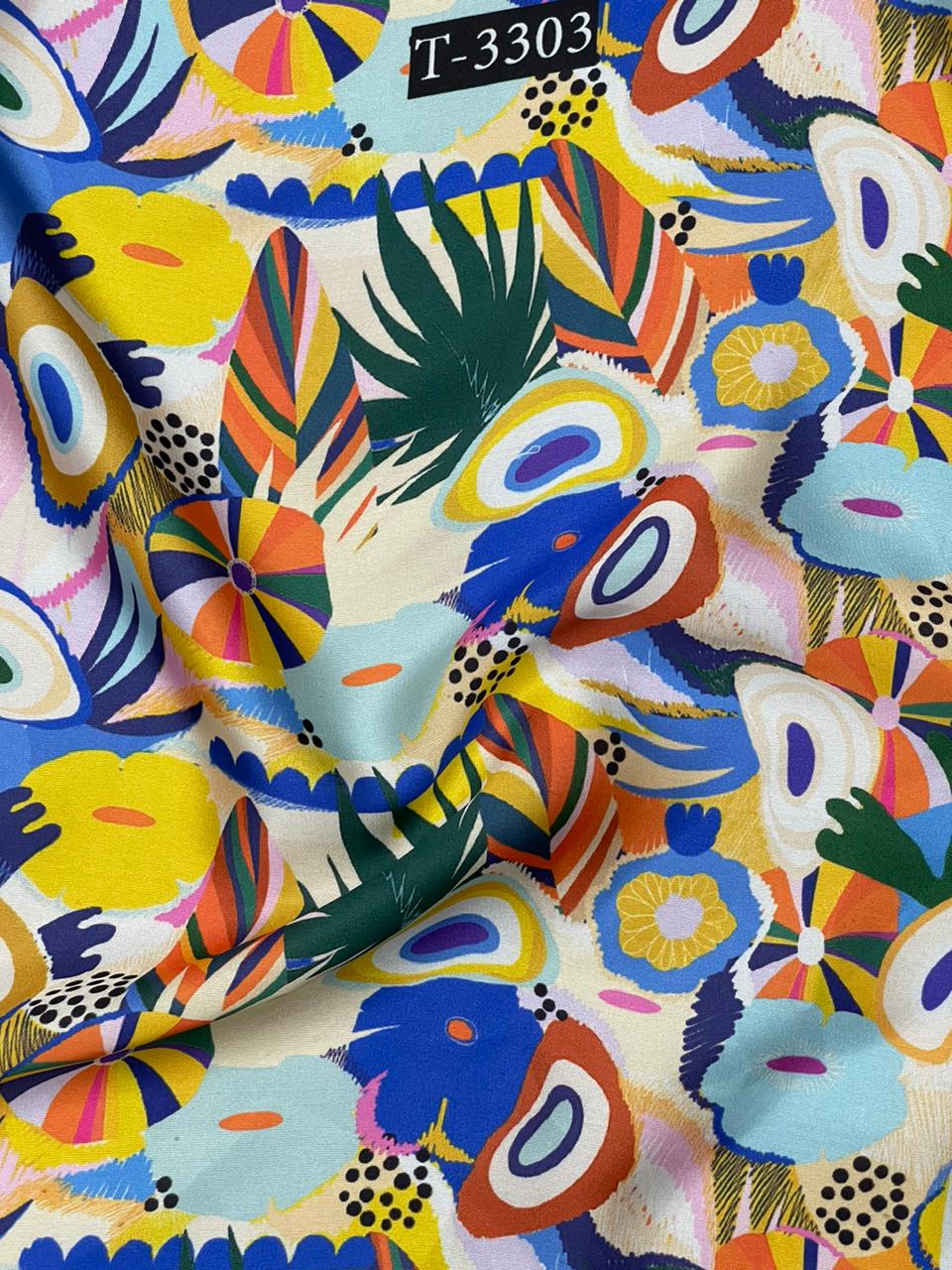 ABSTRACTS PRINT ON SATIN GEORGETTE