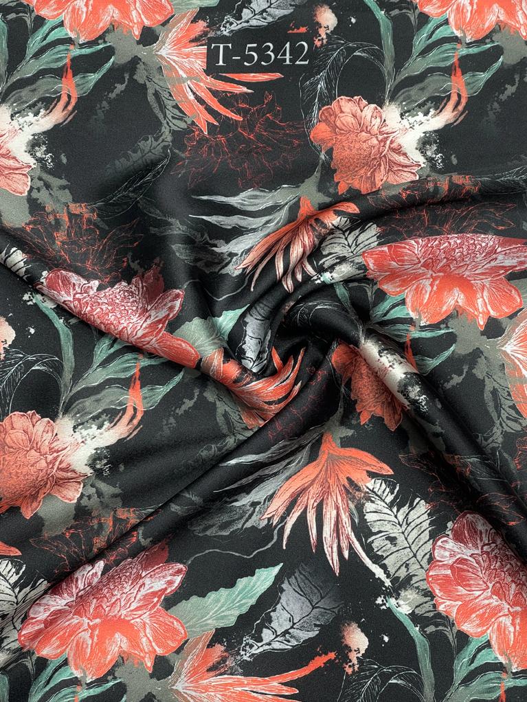 JAPAN SATIN ABSTRSCTS FLORALS PRINT