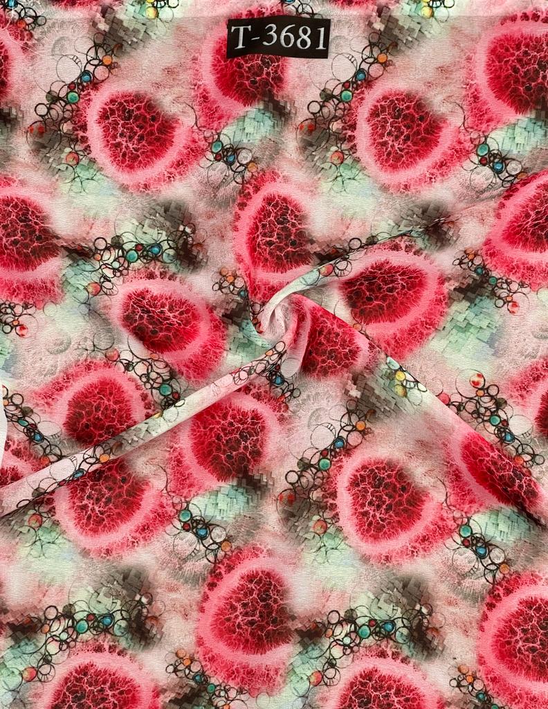 Georgette Mix Abstract Print