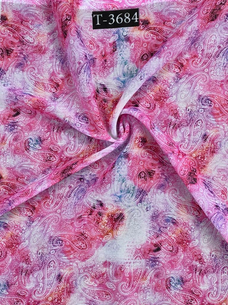 Georgette Mix Abstract Print