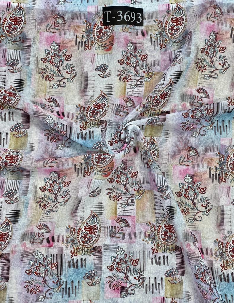 Georgette Mix Abstract Print
