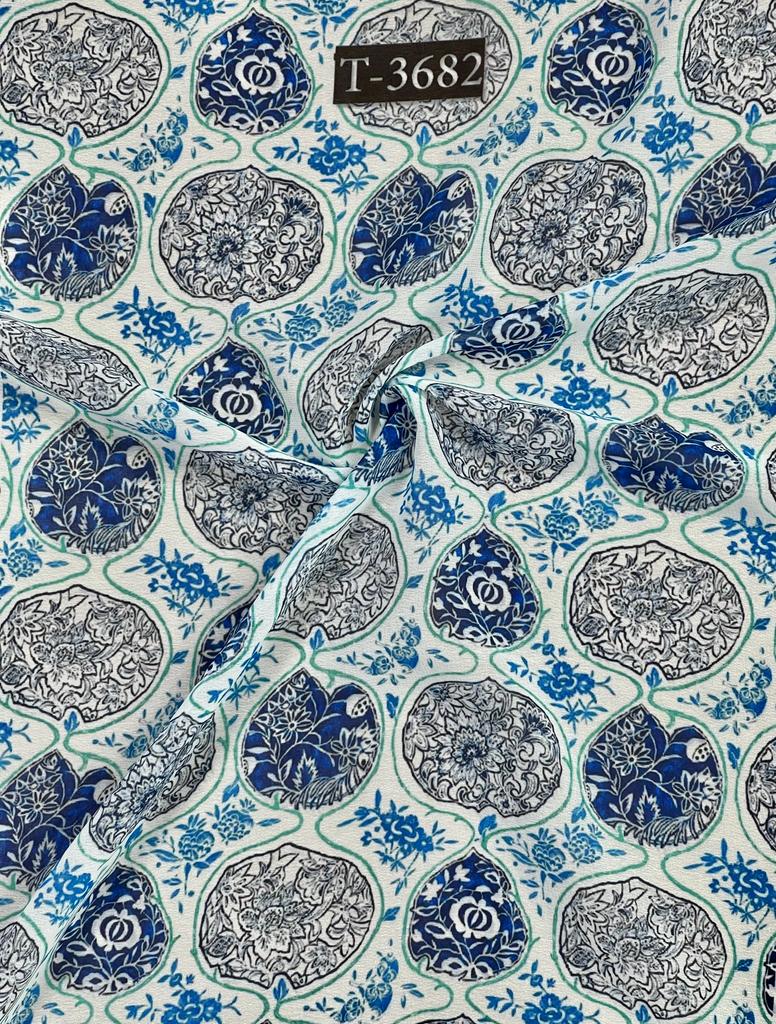 Georgette Mix Abstract Print