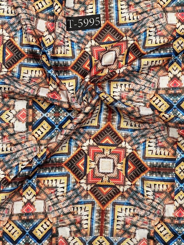 Silky Print On Tussar Silk