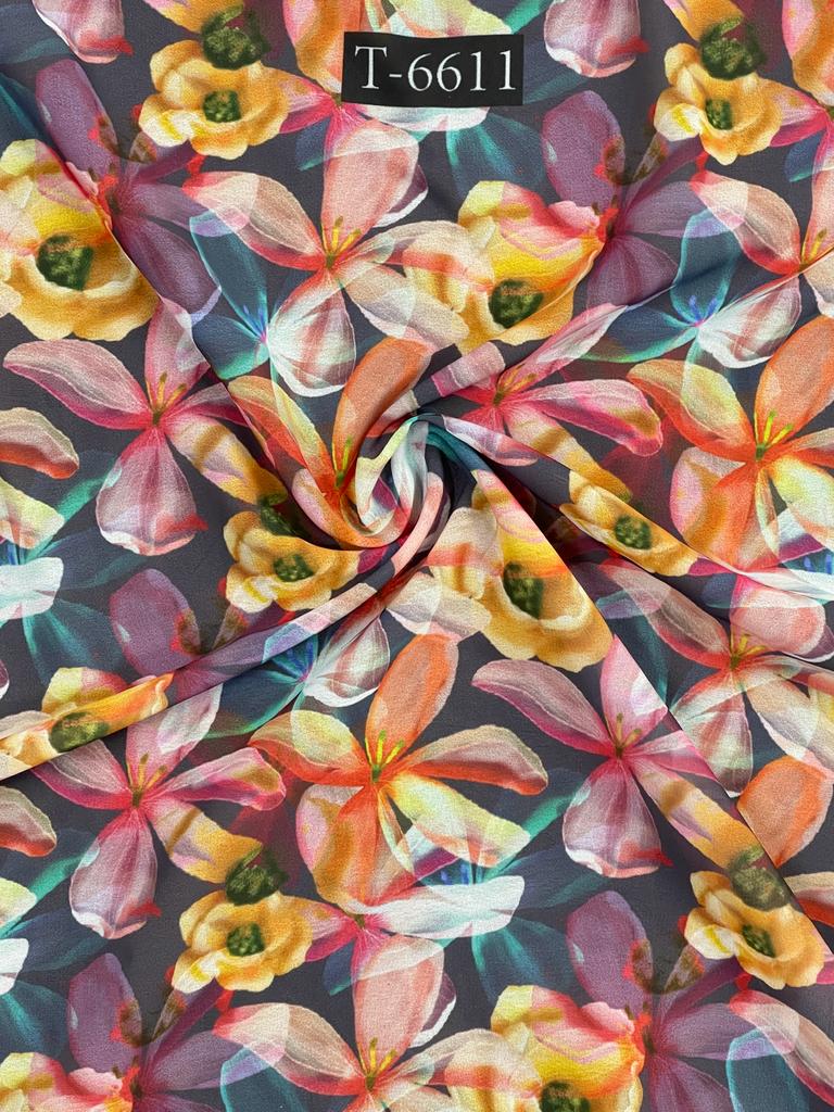 FLORAL ABSTRACTS PRINT ON GEORGETTE