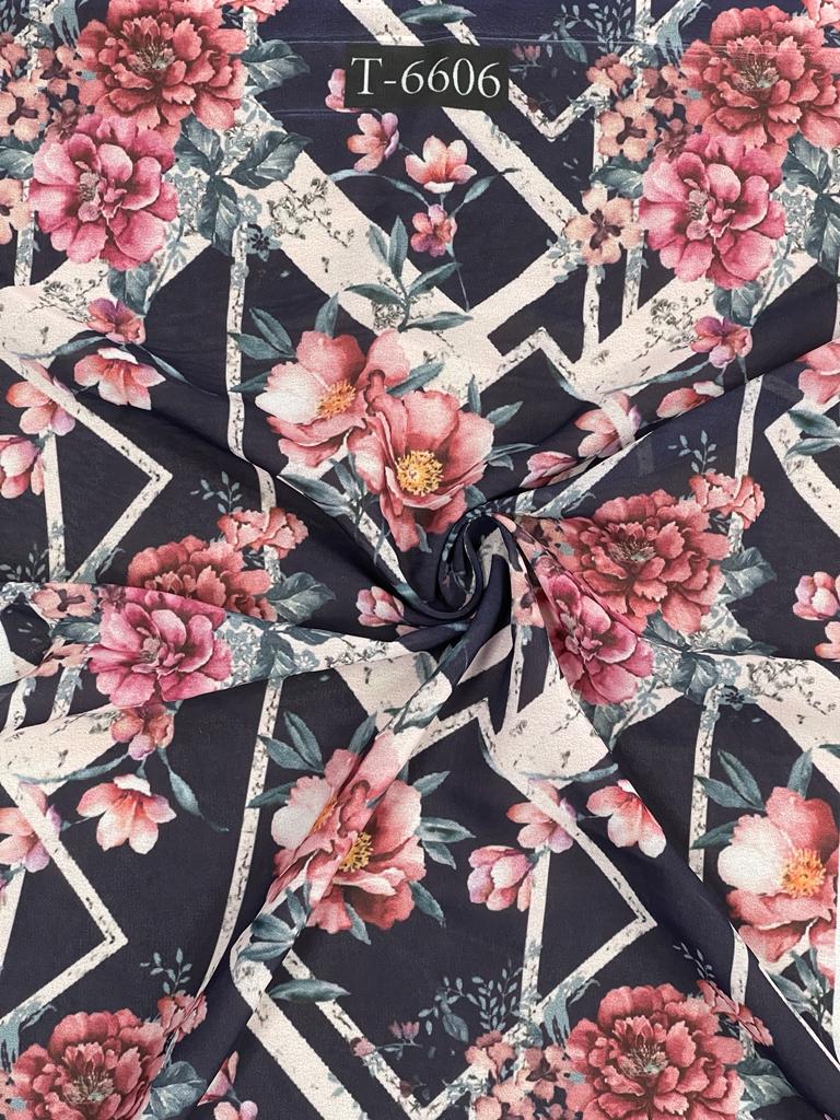 FLORAL ABSTRACTS PRINT ON GEORGETTE