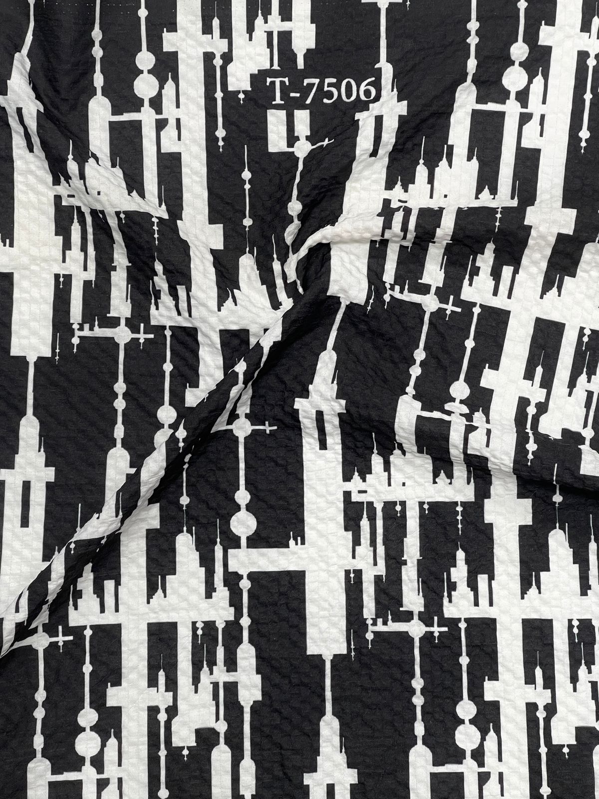 Abstract Print On Imported Lycra Fabric