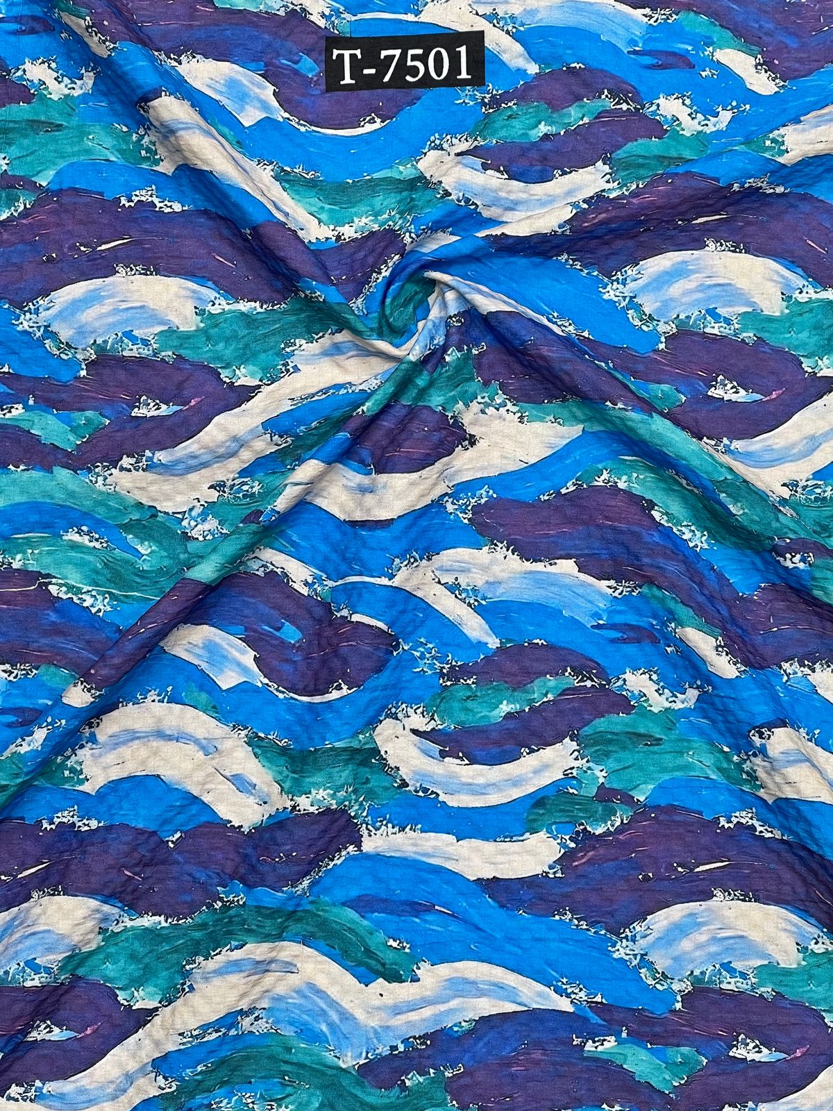 Abstract Print On Imported Lycra Fabric