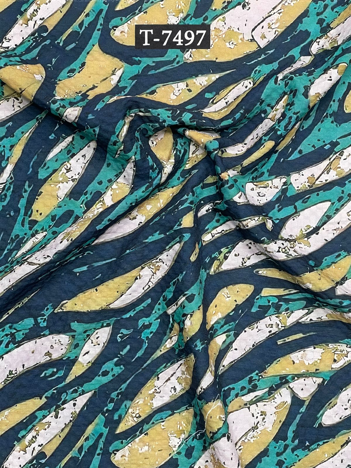 Abstract Print On Imported Lycra Fabric