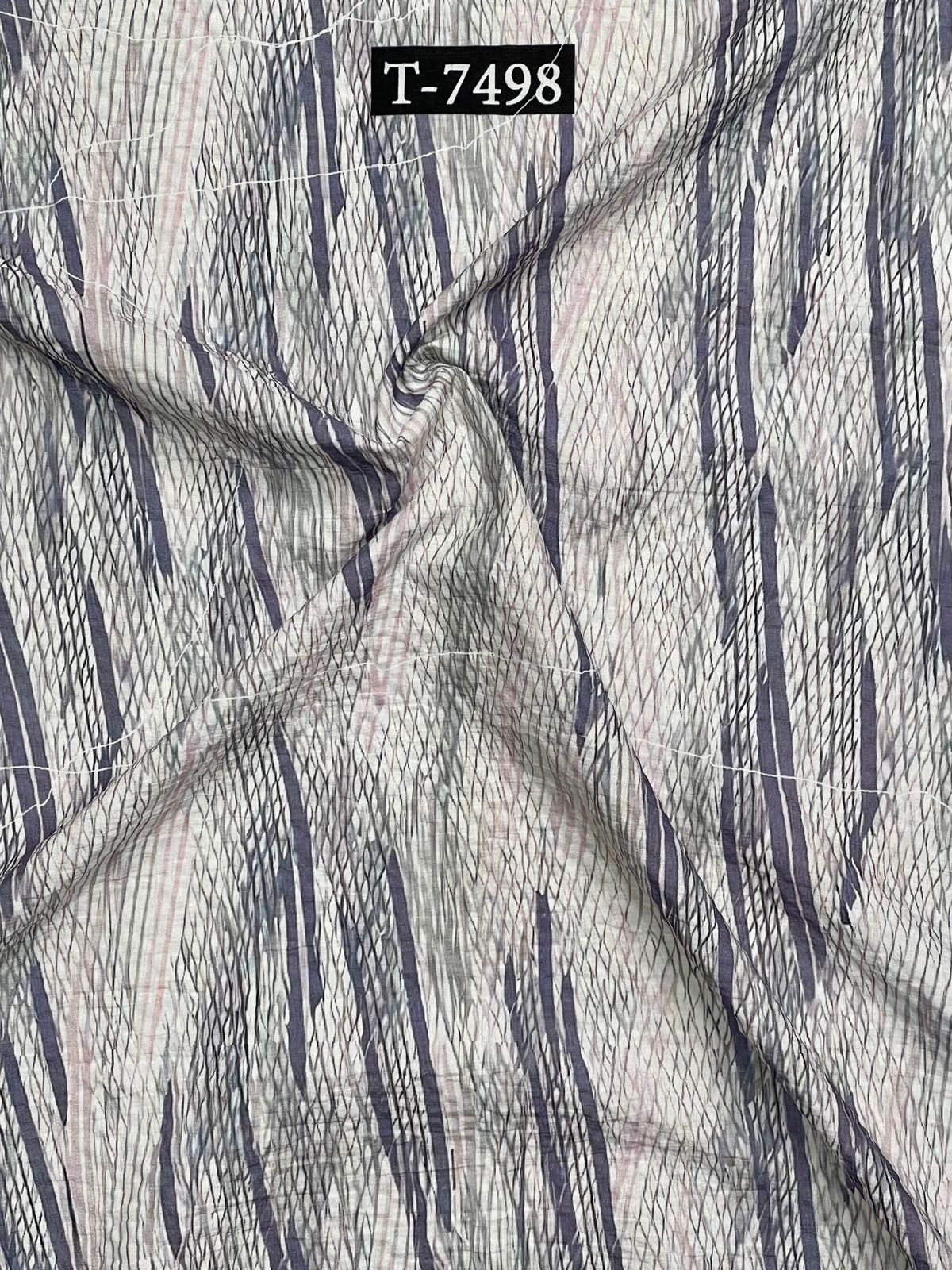Abstract Print On Imported Lycra Fabric
