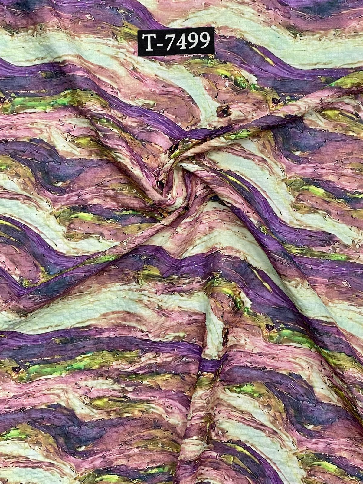 Abstract Print On Imported Lycra Fabric