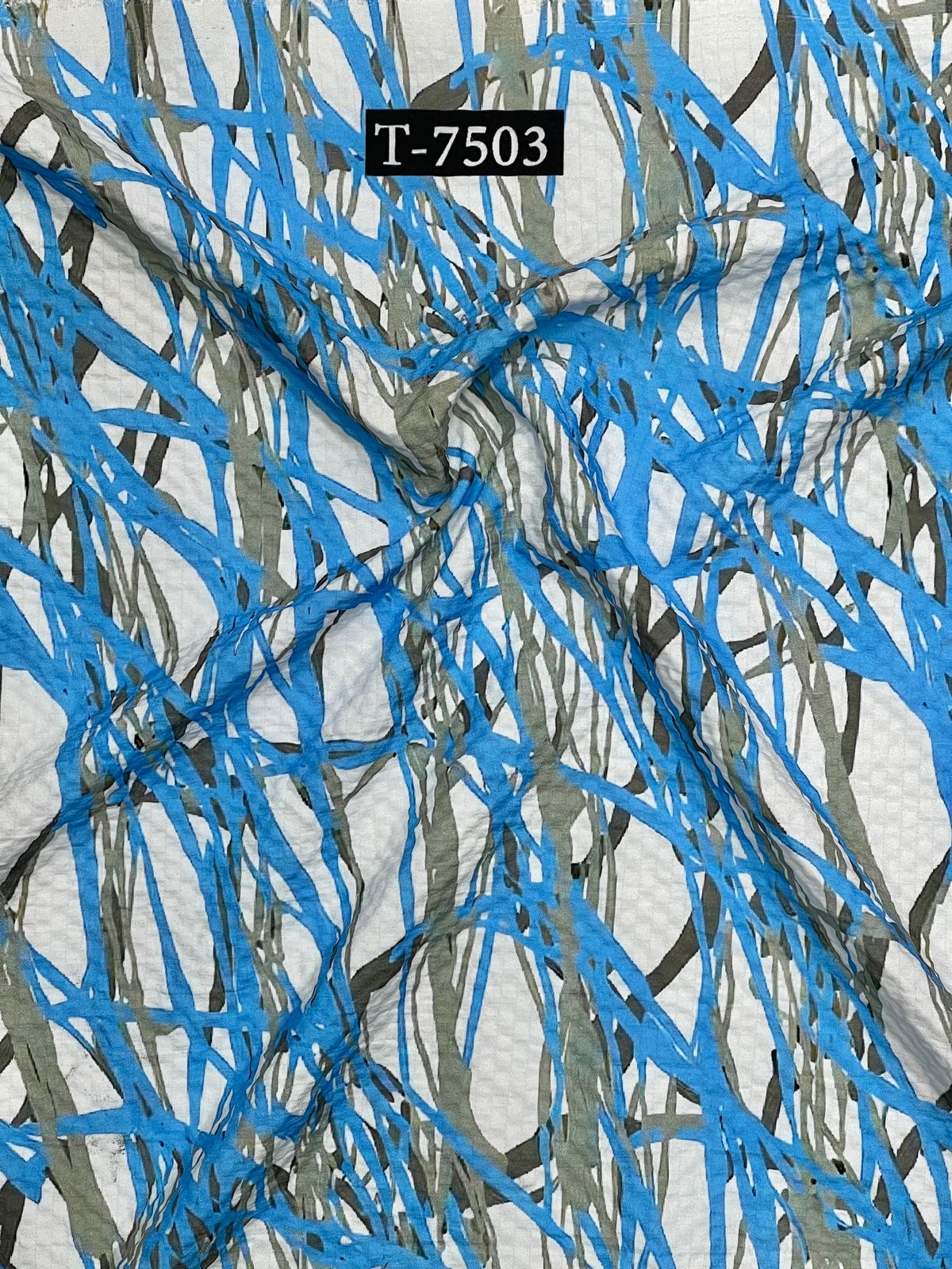 Abstract Print On Imported Lycra Fabric