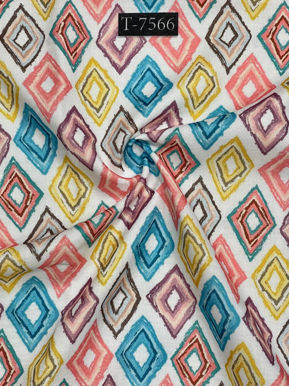 Abstract Print Swiss Linen Fabric