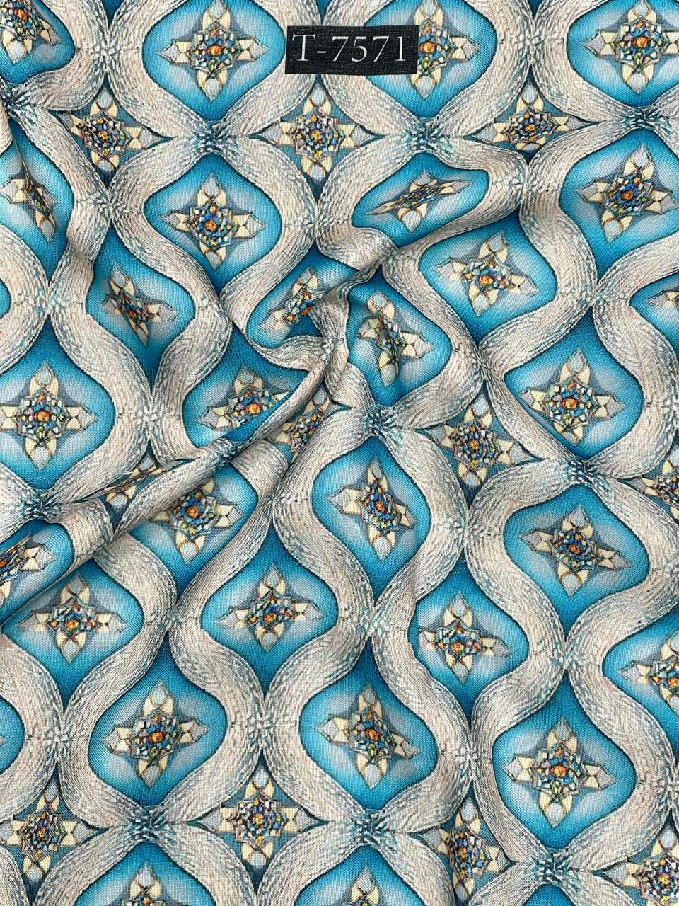 Abstract Print Swiss Linen Fabric