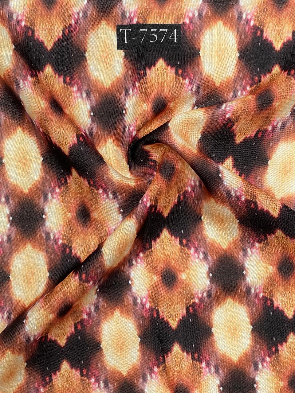 Abstract Print Swiss Linen Fabric