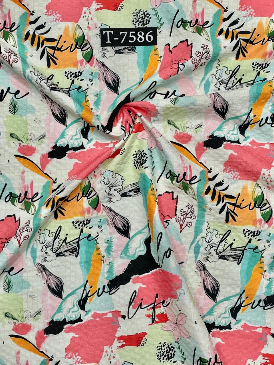 Mixed Abstract Print On Lycra