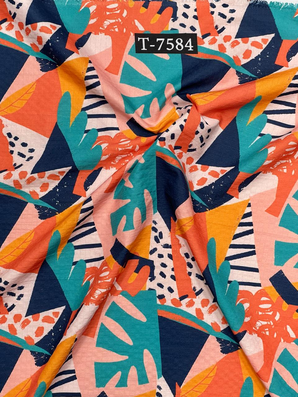 Mixed Abstract Print On Lycra