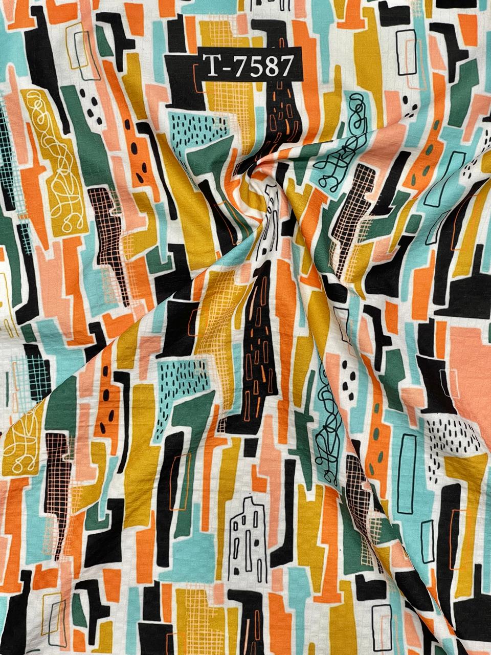 Mixed Abstract Print On Lycra