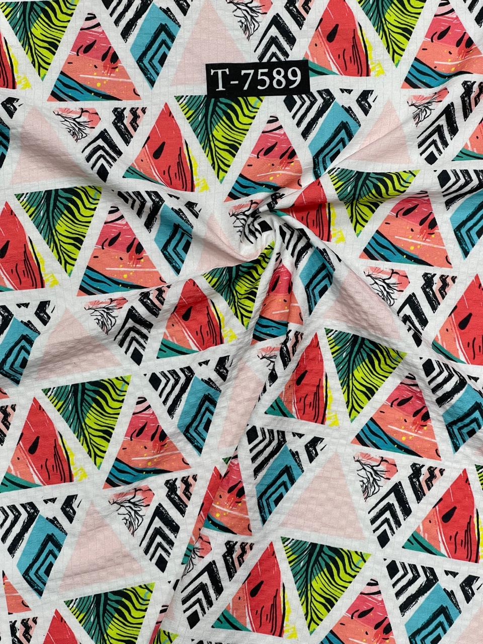 Mixed Abstract Print On Lycra