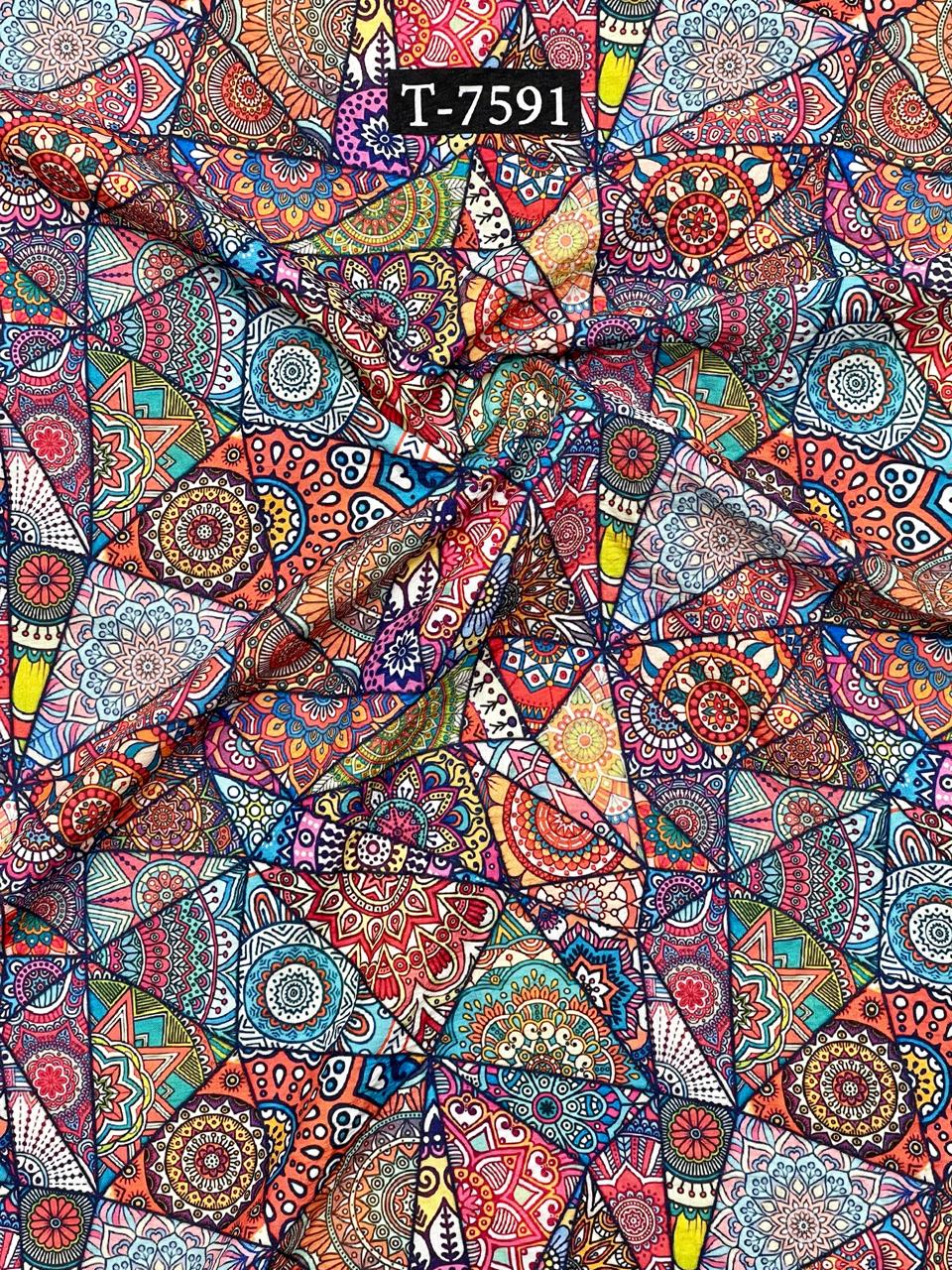 Mixed Abstract Print On Lycra