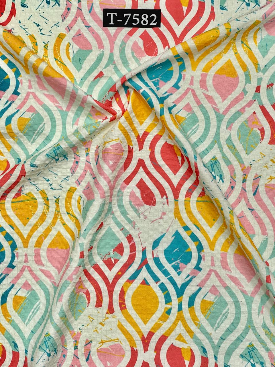 Mixed Abstract Print On Lycra