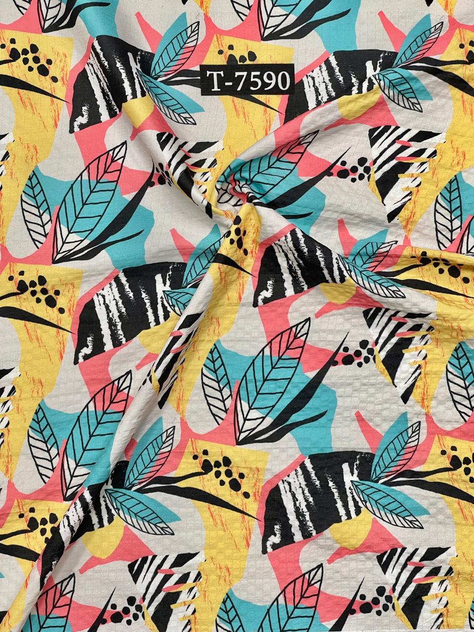 Mixed Abstract Print On Lycra