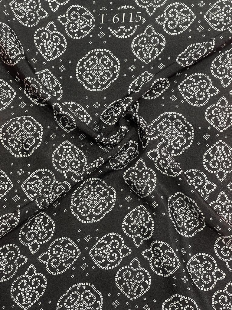 CREPE BANDHANI PRINT WITH DIFFERENT COLOURS