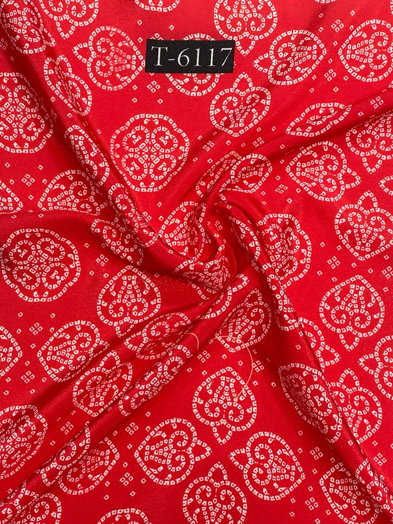 CREPE BANDHANI PRINT WITH DIFFERENT COLOURS