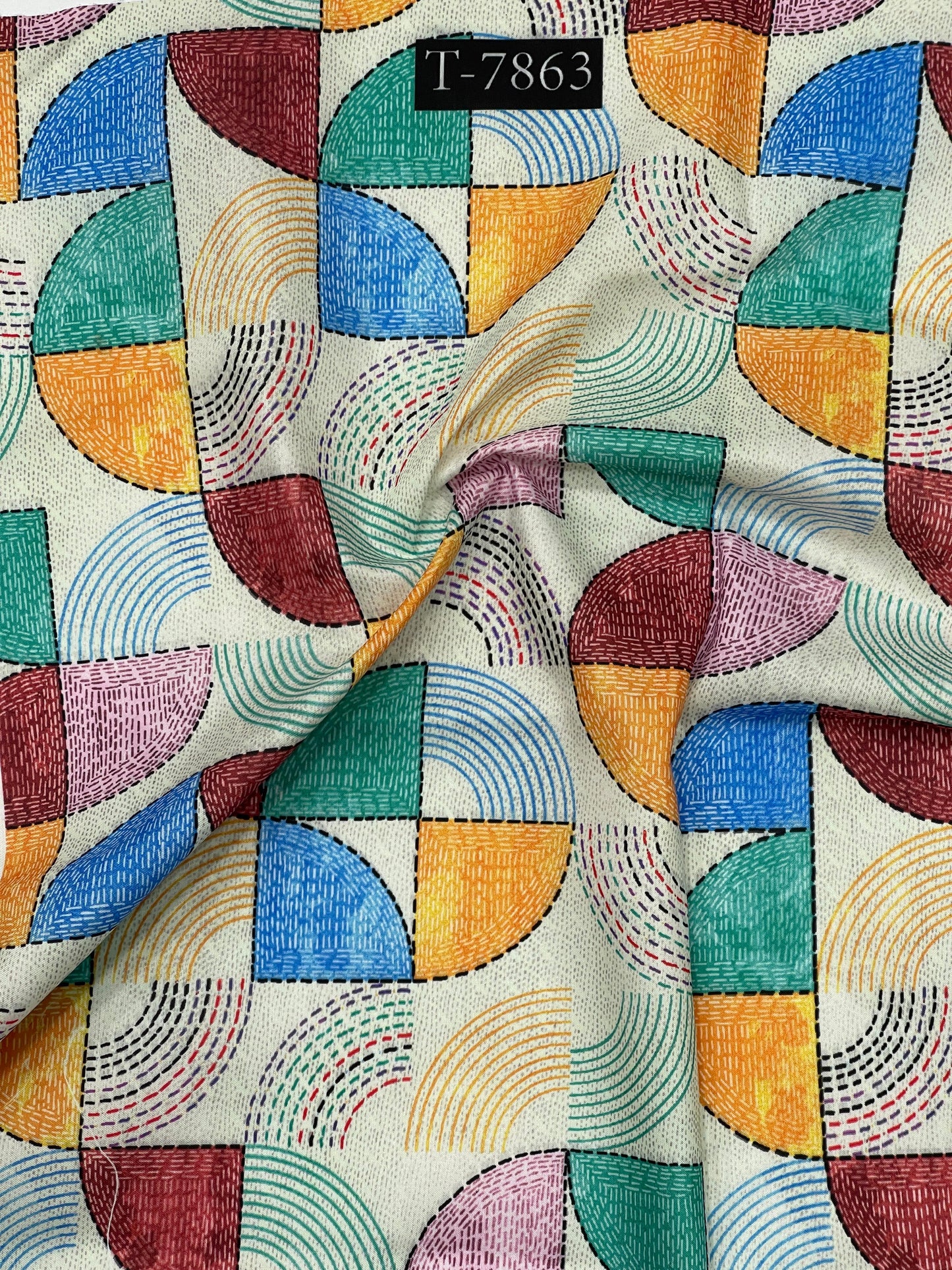 Muslin Katha Geometric Prints