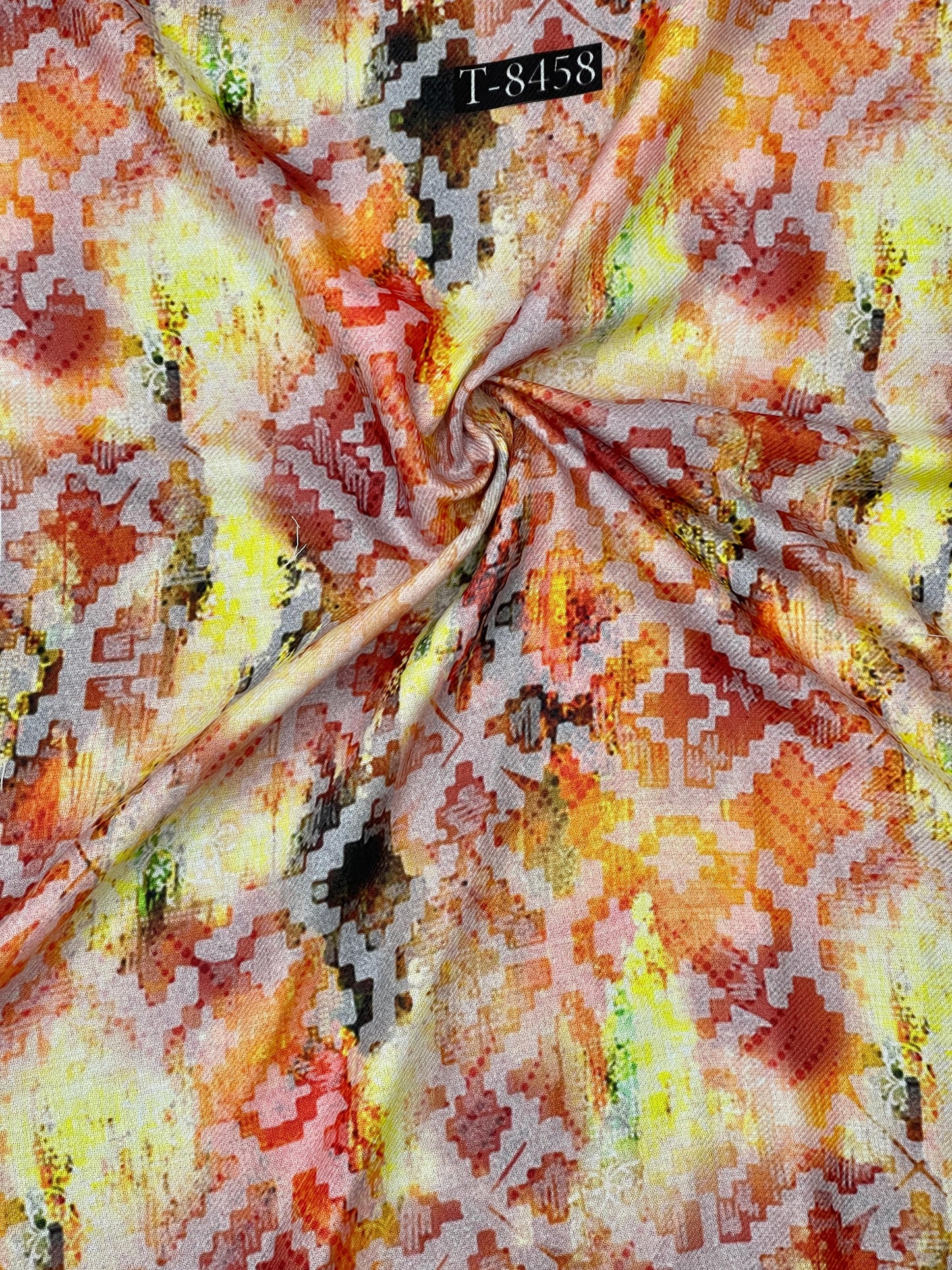 Beautiful Pashmina Abstract Print Fabric