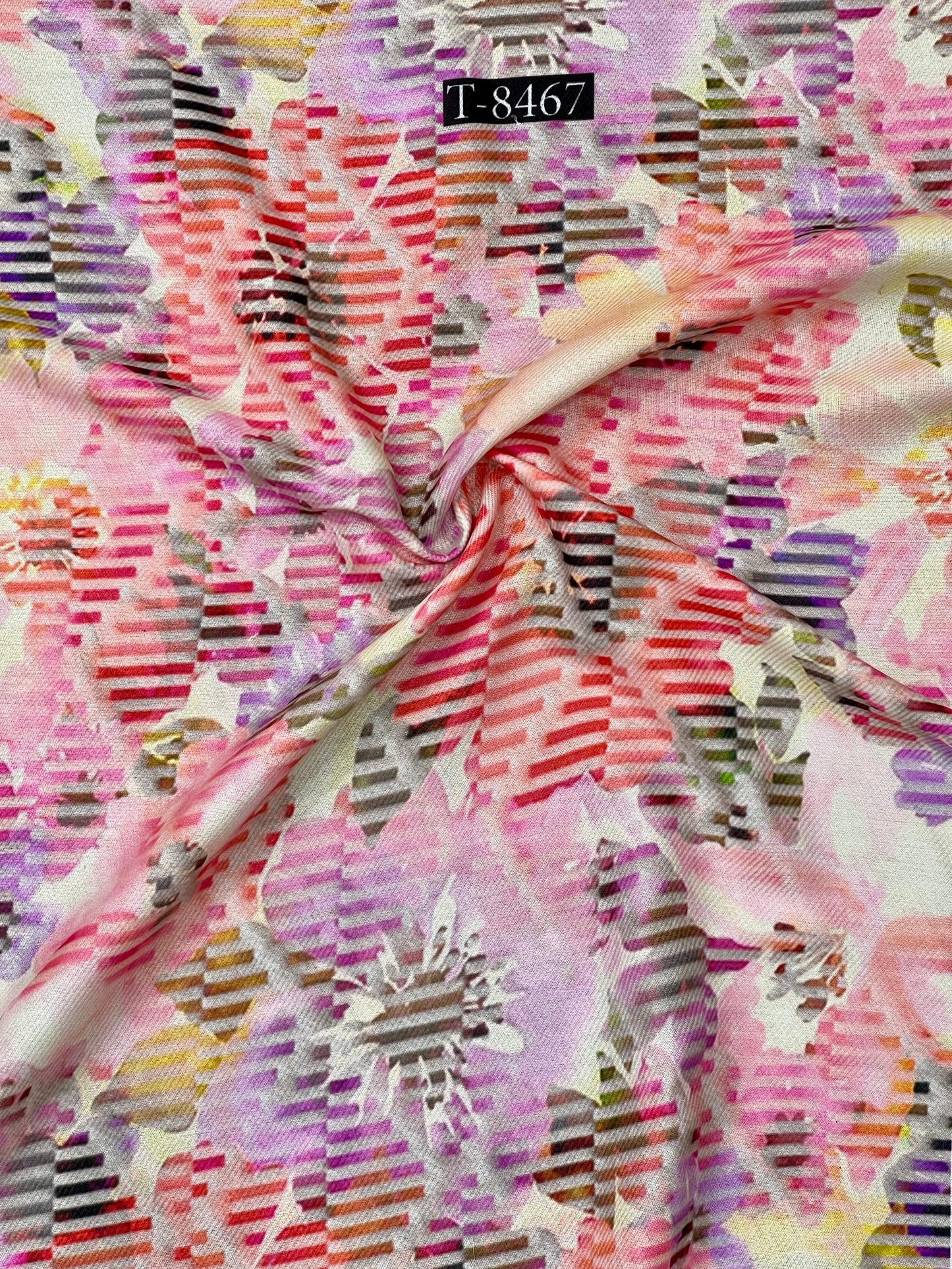 Beautiful Pashmina Abstract Print Fabric